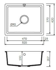Lando 520 Granit Evye 1 Gözlü Damlalıksız