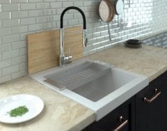 NERO 550 Tezgah Arası Granit Evye 1 Gözlü Damlalıksız