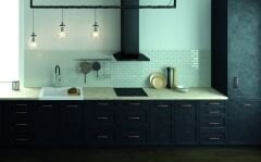 NERO 800 Tezgah Arası Granit Evye 1 Gözlü Damlalıklı