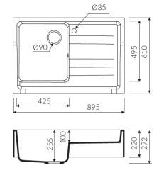 RUBID 895 Granit Evye 1 Gözlü Damlalıklı