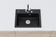 IVO 593 Granit Evye Tezgaha Sıfır 1 Gözlü Damlalıksız