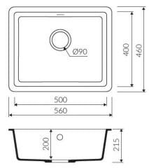 Fado 560 Granit Eviye 1 Gözlü Damlalıksız
