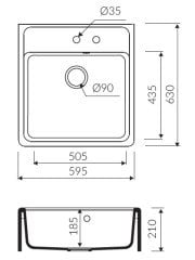 EWIT 595 Granit Evye 1 Gözlü Damlalıksız