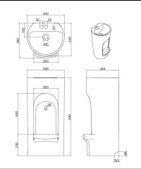 ABDEST LAVABOSU ALT VE  ÜST BATARYA MANUEL 186Y GRİ