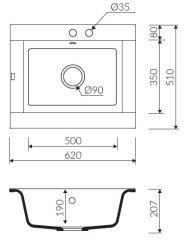 VOGA II 620 Granit Evye 1 Gözlü Damlalıksız