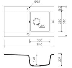 VOGA II 840 Granit Evye 1 Gözlü Damlalıklı