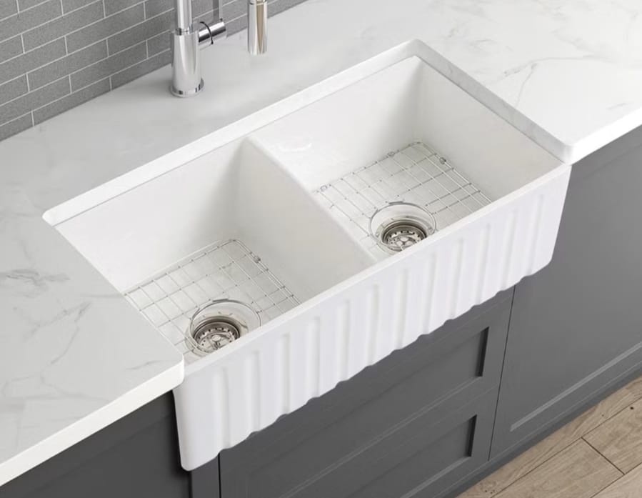 Seramik Tezgah Altı Çift Gözlü Mutfak Evyesi