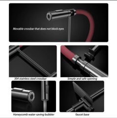 New Waterfall Şelale Tarzı Mutfak Bataryası Brushed Grey/Matte Red Pıpe