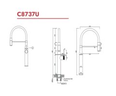 Yeni Nesil Spiralli Mutfak Evye Bataryası Brushed Grey / Red Pıpe C8737-U
