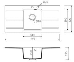 BARIO 995 Granit Evye 1 Gözlü 2 Damlalıklı