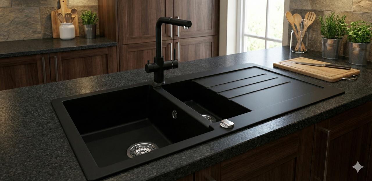 TELLUR 1000 Granit Evye 1,5 Gözlü Damlalıklı