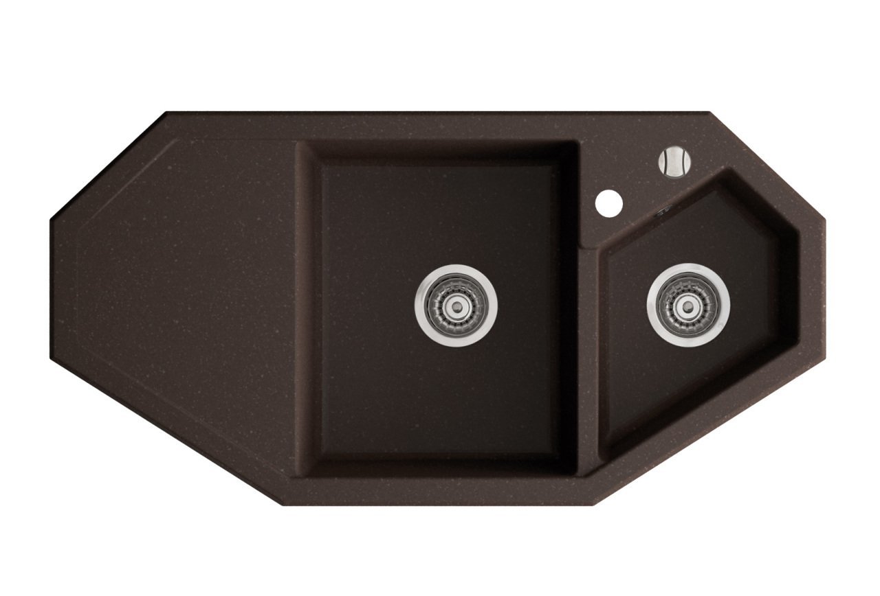 DEBRA 1000 Granit Köşe Evye 1,5 Gözlü Damlalıklı