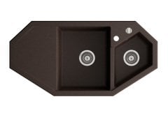 DEBRA 1000 Granit Köşe Evye 1,5 Gözlü Damlalıklı