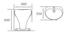 B05-1 Ducky Çocuk Lavabosu Mavi-Beyaz