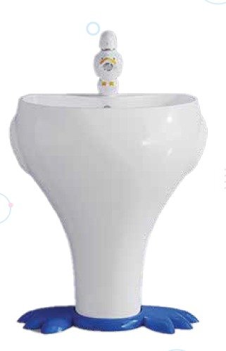 B05-1 Ducky Çocuk Lavabosu Mavi-Beyaz