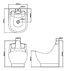 Sandalyeli Abdest Lavabosu Beyaz FT083