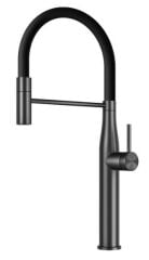 Yeni Nesil Spiralli Mutfak Evye Bataryası Brushed Grey / Black Pıpe