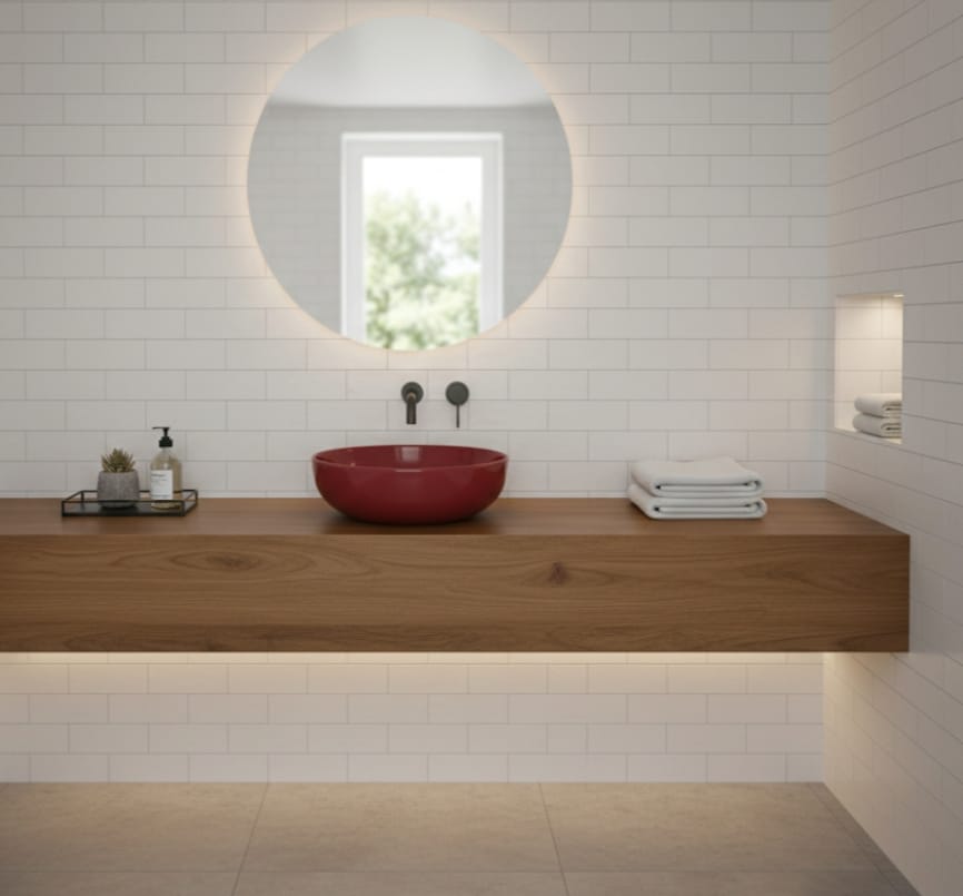 Cırctlıght Tezgah Üstü Banyo Lavabosu Wıne Red 3005