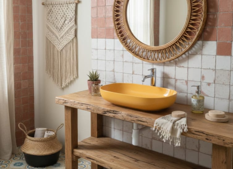 Rectlıght Tezgah Üstü Banyo Lavabosu Pastel Yellow 1034
