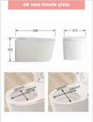 GR 1855 Duvara Monte Smart Klozet White