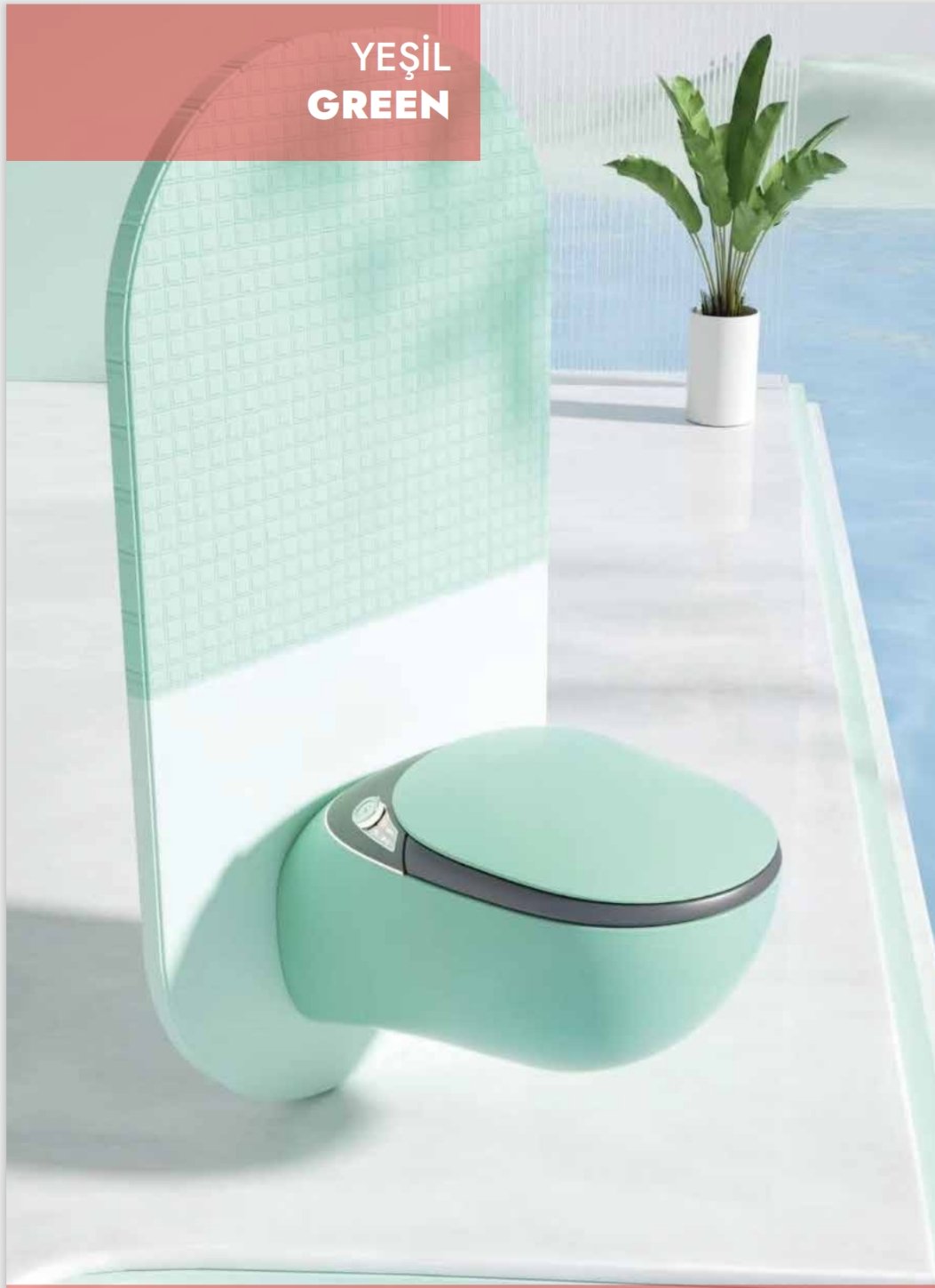 GR 1851 Duvara Monte Smart Klozet Green