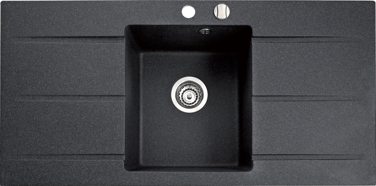 BARIO 995 Granit Evye 1 Gözlü 2 Damlalıklı Siyah Metalik