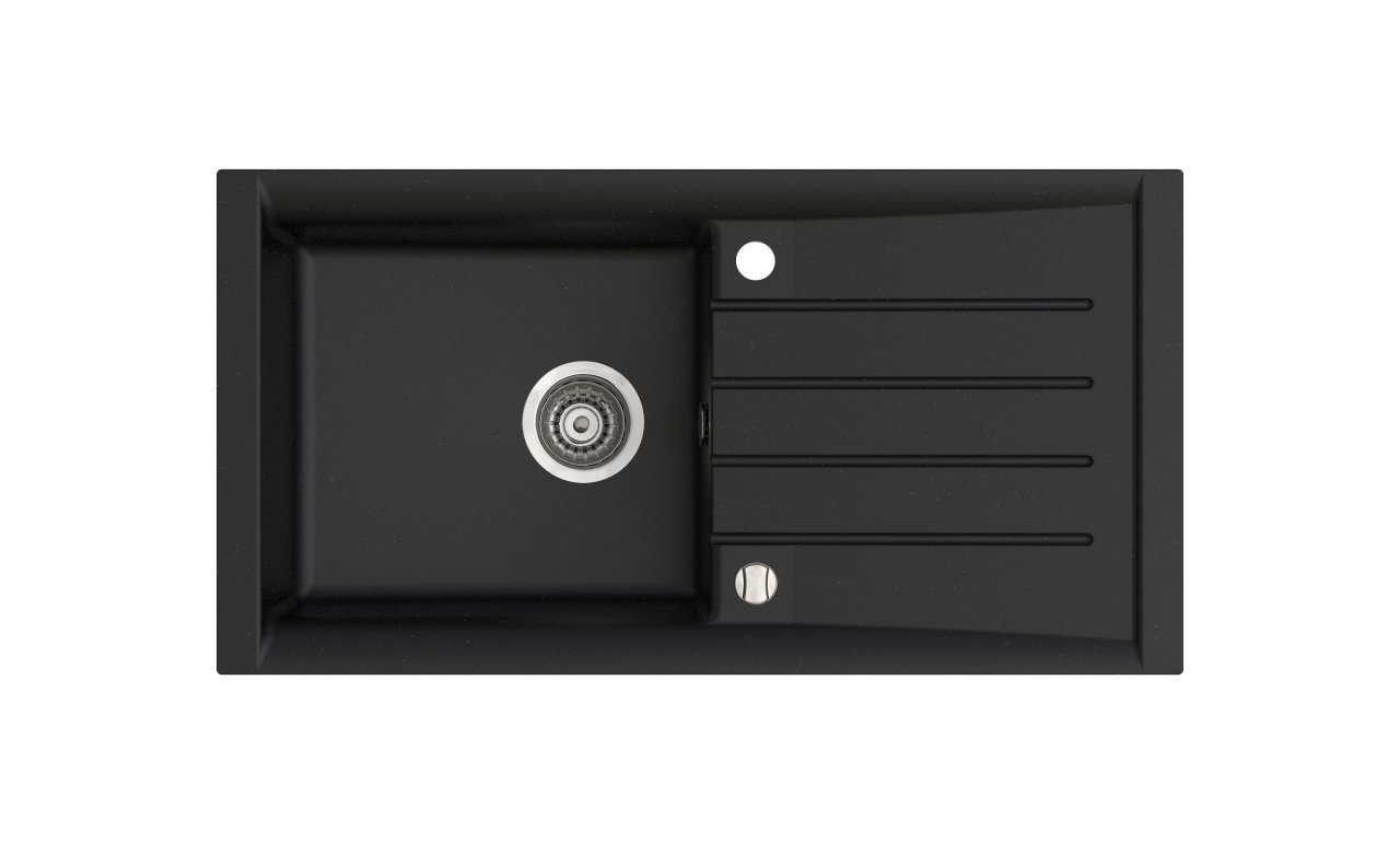 PROFIR 860 Granit Evye 1 Gözlü Damlalıklı Siyah Metalik