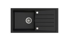 PROFIR 860 Granit Evye 1 Gözlü Damlalıklı Siyah Metalik