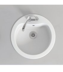 KOVA 500 Granit Evye 1 Gözlü Damlalıksız Mermer Beyazı