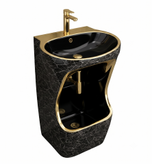 Abdest Lavabosu Alt ve Üst Batarya Manuel 3899 BG BLACK