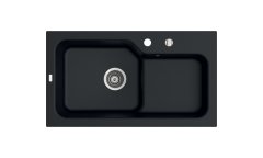 AKO 800 Granit Evye 1 Gözlü Damlalıklı Siyah Metalik