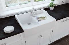 RUBID 895 Granit Evye 1 Gözlü Damlalıklı Mermer Beyazı