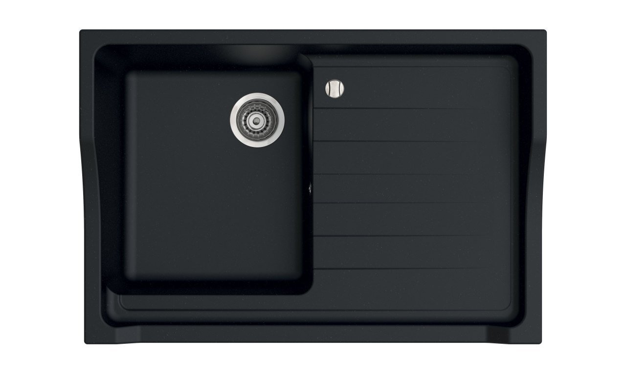 RUBID 895 Granit Evye 1 Gözlü Damlalıklı Siyah Metalik