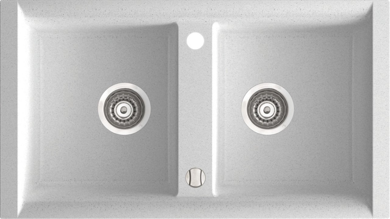 PROFIR 860 Granit Evye 2 Gözlü Damlalıksız Mermer Beyazı