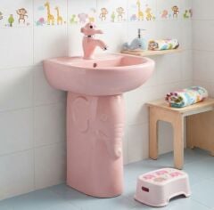 F01 Fil Figürlü Çoçuk Armatür Pembe