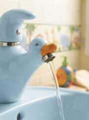 F02 Ördek Figürlü Çoçuk Lavabo Armatürü Mavi