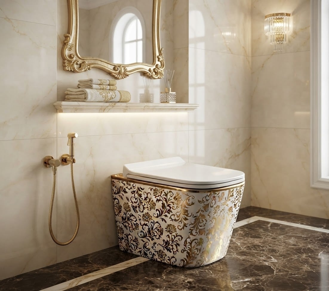5022 WG Klozet Gold-Beyaz