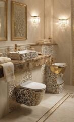 5022 WG Klozet Gold-Beyaz