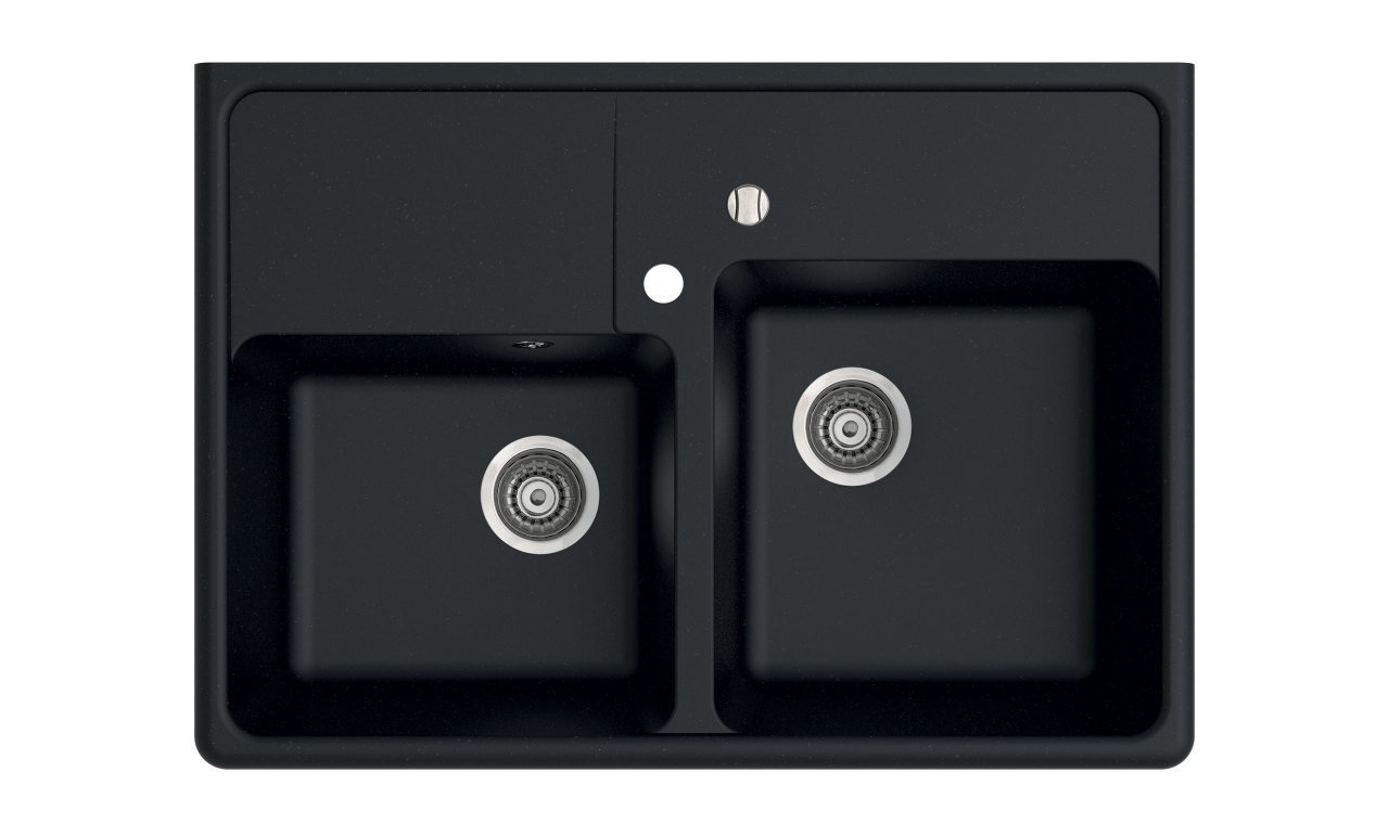 EWIT 895 Granit Evye 2 Gözlü Damlalıksız Siyah Metalik