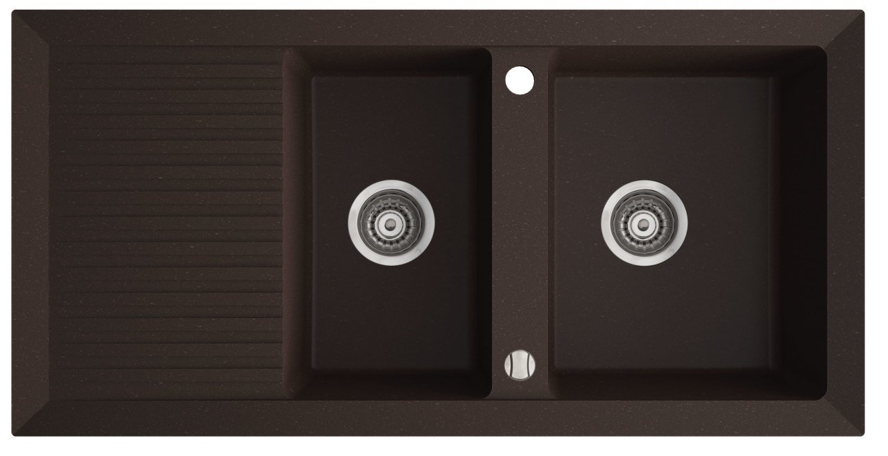 CIRE 1000 Granit Evye 2 Gözlü Damlalıklı Siyah Metalik