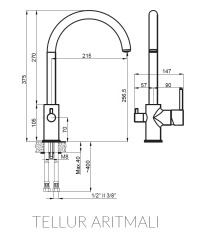 TELLUR ARITMALI Evye Bataryası Siyah Metalik