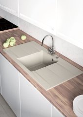 BARIO 995 Granit Evye 1 Gözlü 2 Damlalıklı Krem (Ecru)