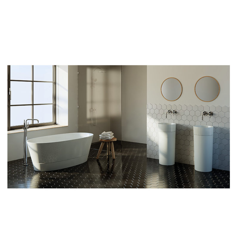 Duo S Beyaz Panelli Serbest Duran Lavabo