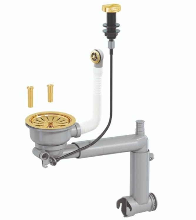 Tek Gider Taşmalı Kumandalı Sifon Parlak Altın 4101