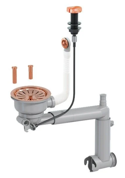 Tek Gider Taşmalı Kumandalı Sifon Parlak Bakır 4102