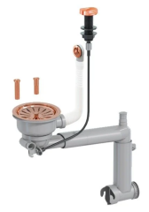 Tek Gider Taşmalı Kumandalı Sifon Parlak Bakır 4102