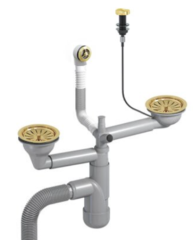 Çift Gider Taşmalı Kumandalı Sifon Parlak Altın 4101