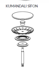 Süzgeç Kapağı Gümüş Metalik Kumandalı Sifon